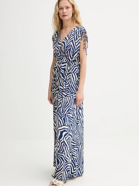 Morgan sukienka kolor granatowy maxi rozkloszowana ROBI