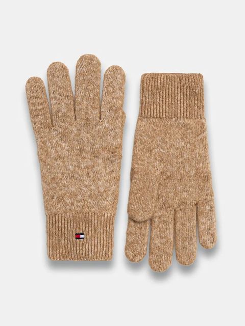 Tommy Hilfiger rękawiczki z wełną damskie kolor beżowy AW0AW17797 - zdjęcie produktu nr 1