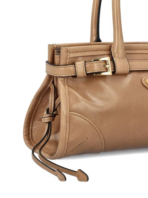 Prada mini Bonnie leather tote bag - Neutrals