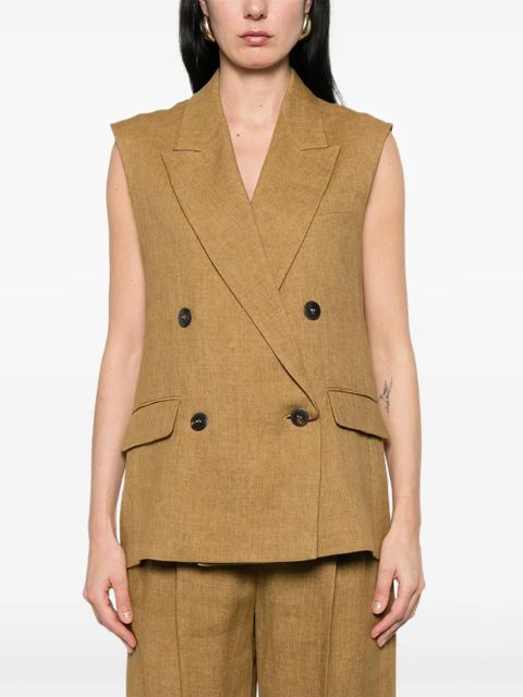 Max Mara double-breasted sleeveless gilet - Neutrals