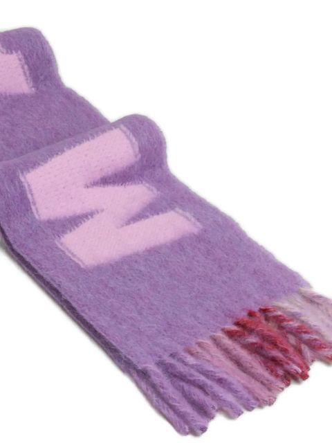 Marni logo fringed scarf - Purple - zdjęcie produktu nr 2
