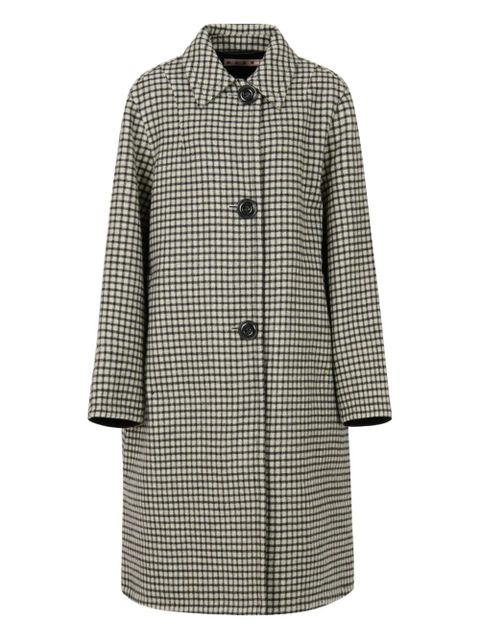 Marni collared checked coat - White - zdjęcie produktu nr 1