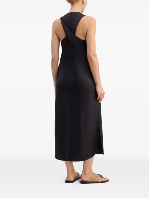 LouLou de Saison Paloma twisted silk midi dress - Black