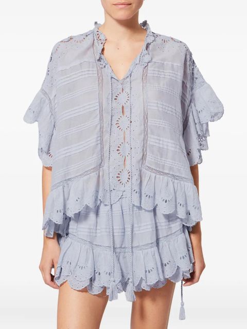 MARANT ÉTOILE PAYTON ruffled top - Blue - zdjęcie produktu nr 2