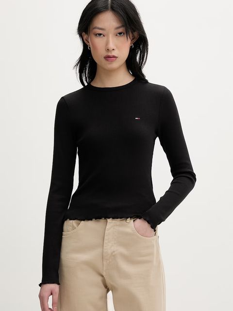 Tommy Jeans longsleeve damski bawełniany z elastanem - zdjęcie produktu nr 2