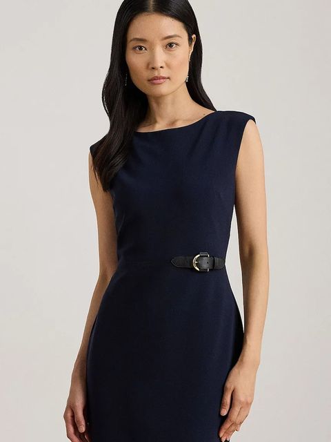 Lauren Ralph Lauren sukienka kolor granatowy mini prosta 200P03735