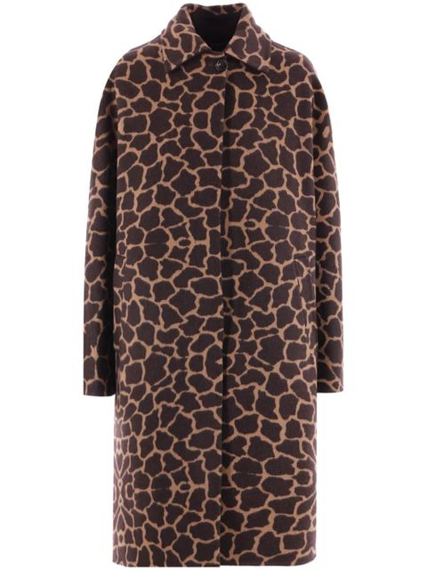 Max Mara animal-print wool coat - Brown - zdjęcie produktu nr 1