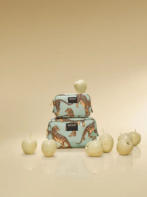WOUF kosmetyczka podróżna Emerald Leopard 20 x 9,5 x 13 cm