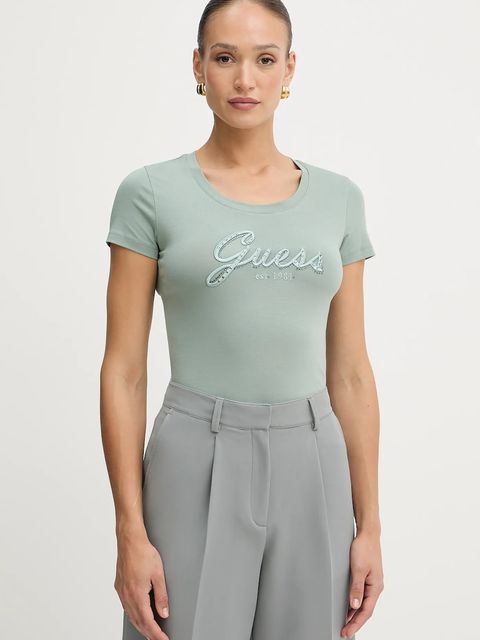 Guess t-shirt damski kolor zielony W5YI46 J1314 - zdjęcie produktu nr 1