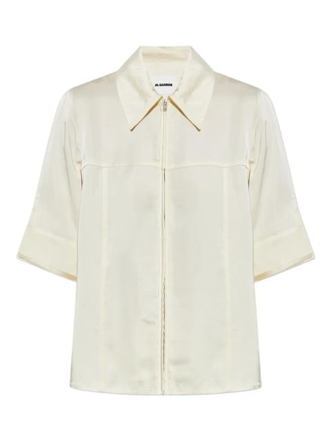 Jil Sander zip-front collared shirt - Neutrals - zdjęcie produktu nr 1