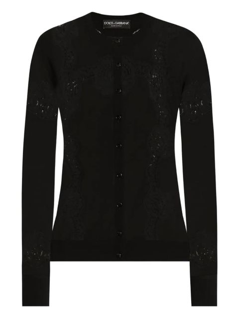 Dolce & Gabbana DNA lace-panel cardigan - Black - zdjęcie produktu nr 1