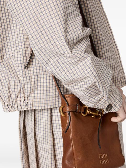 Miu Miu check-pattern oversized jacket - Neutrals