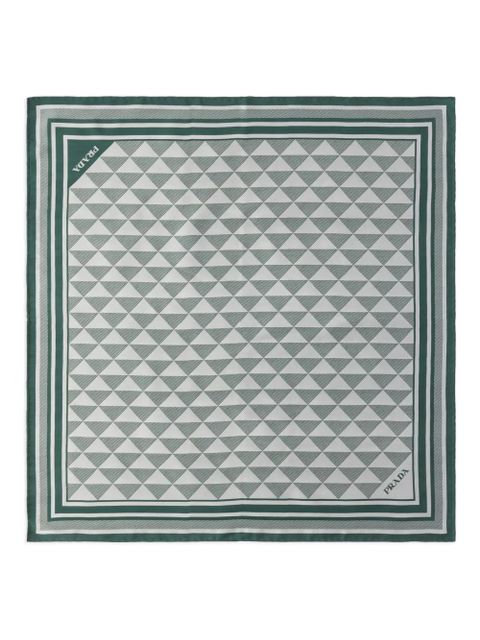 Prada Symbole-pattern silk scarf - Neutrals - zdjęcie produktu nr 1