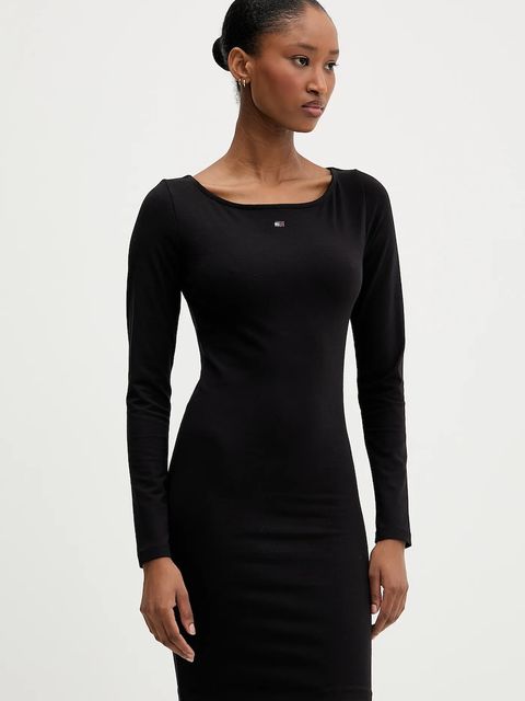 Tommy Jeans sukienka kolor czarny mini dopasowana DW0DW21493 - zdjęcie produktu nr 1