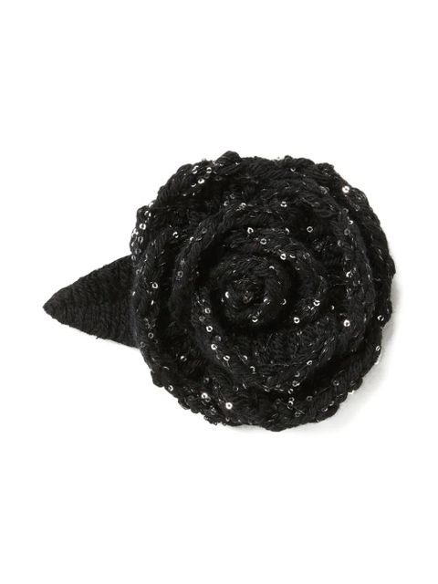 Alanui rose sequinned brooch - Black - zdjęcie produktu nr 1