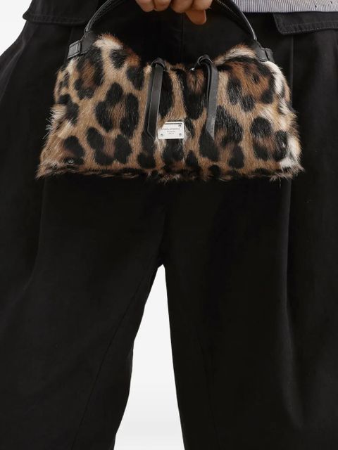 Dolce & Gabbana Vittoria leopard-print mini tote bag - Brown