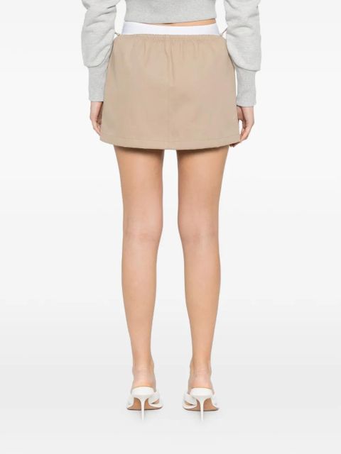 Alexander Wang logo-waistband mini skirt - Neutrals