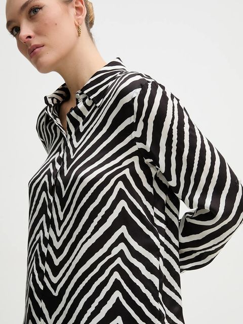 Marc Aurel koszula damska kolor czarny relaxed z kołnierzykiem klasycznym 6278-1000-24781