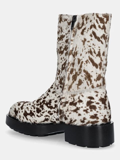 Copenhagen botki skórzane damskie kolor brązowy na platformie CPH443 hairy leather