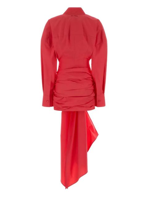 The Attico long-sleeved poplin shirt dress - Red - zdjęcie produktu nr 2