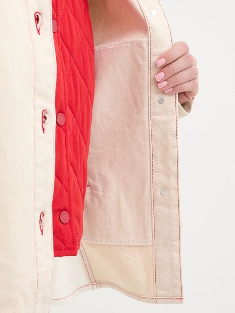 Stine Goya kurtka jeansowa kolor beżowy przejściowa SG-PS26-O007-2453