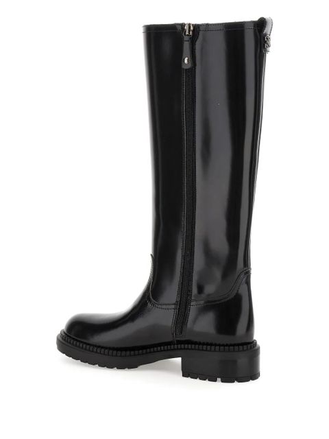 Casadei zip-up leather boots - Black