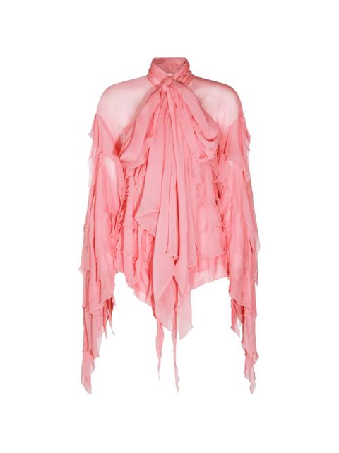 Blumarine ruffled asymmetric blouse - Pink - zdjęcie produktu nr 1