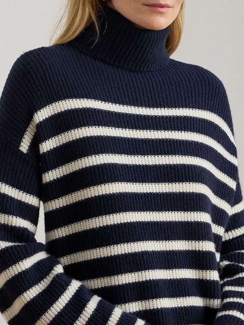 Lauren Ralph Lauren sukienka wełniana kolor granatowy mini oversize 200P08050