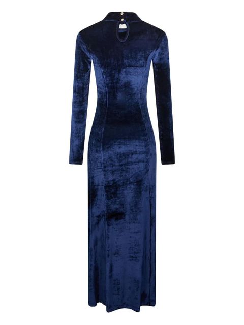 Rabanne velvet button-detail dress - Blue - zdjęcie produktu nr 2