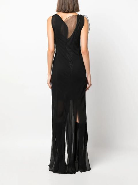 Victoria Beckham semi-sheer sleeveless maxi dress - Black