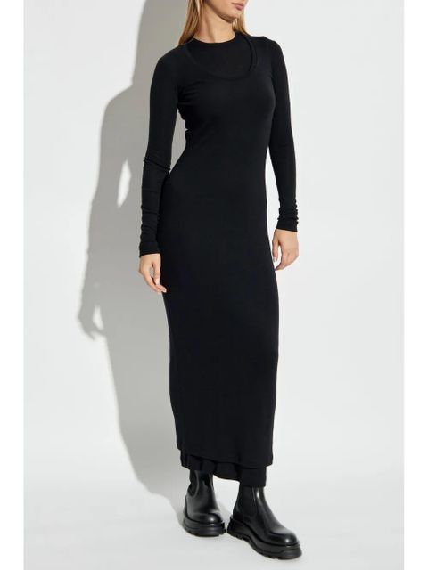 Jil Sander layered wool dress - Black