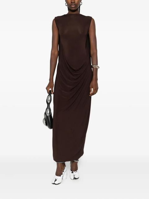 Jean Paul Gaultier draped sleeveless maxi dress - Brown - zdjęcie produktu nr 2