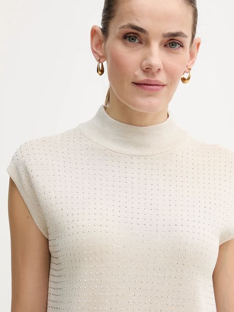 Joseph Ribkoff sweter damskie kolor beżowy lekki z półgolfem 254935 - zdjęcie produktu nr 2