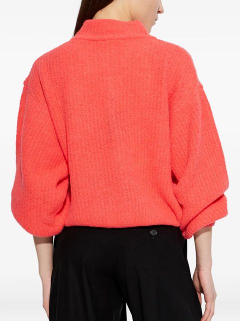 American Vintage buttoned logo-plaque cardigan - Red