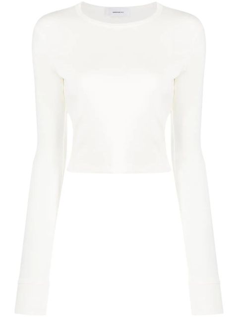 WARDROBE.NYC x Hailey Bieber HB ribbed-knit cropped T-shirt - White - zdjęcie produktu nr 1