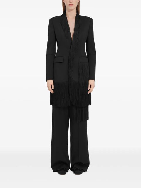 MM6 Maison Margiela fringe-detail blazer - Black - zdjęcie produktu nr 2