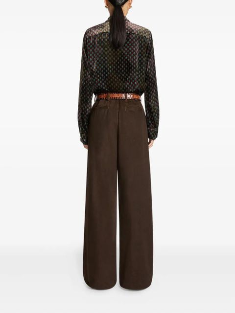 DRIES VAN NOTEN stripe-details denim trousers - Brown