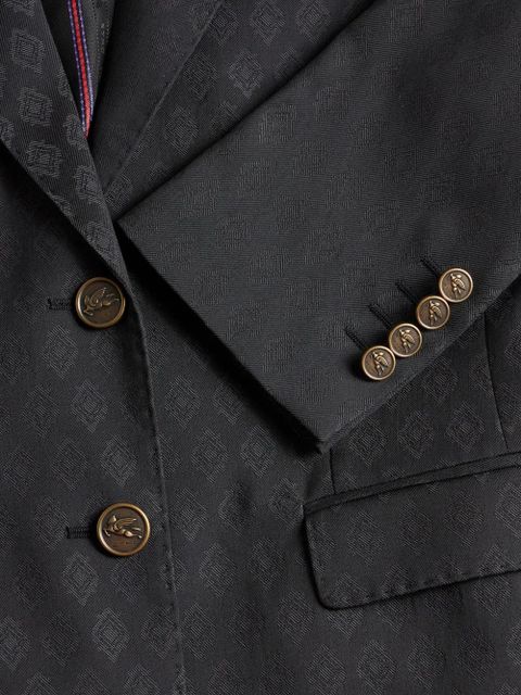 ETRO patterned-jacquard wool blazer - Black