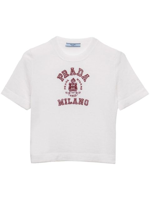Prada logo-intarsia top - White - zdjęcie produktu nr 1