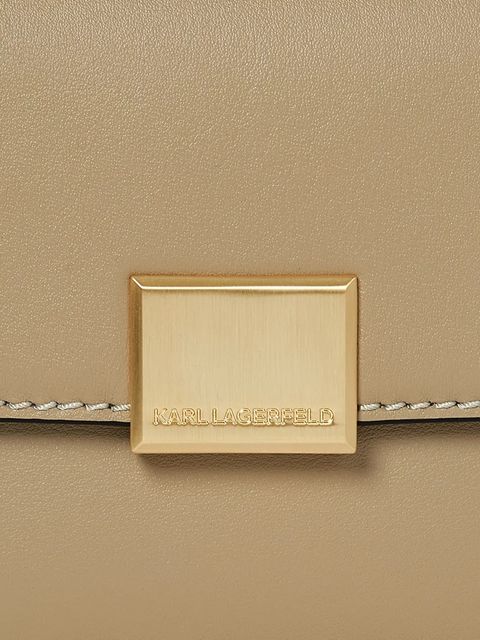 Karl Lagerfeld torebka skórzana kolor beżowy A1W30445
