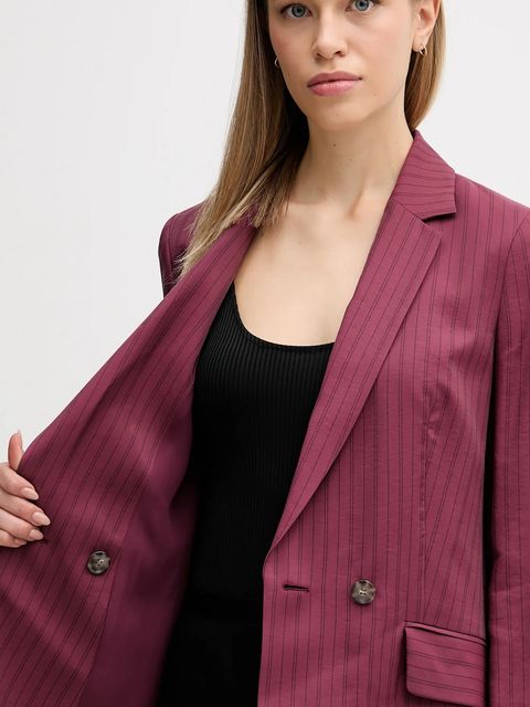 Sisley marynarka kolor bordowy dwurzędowa wzorzysta 24QVLW03B