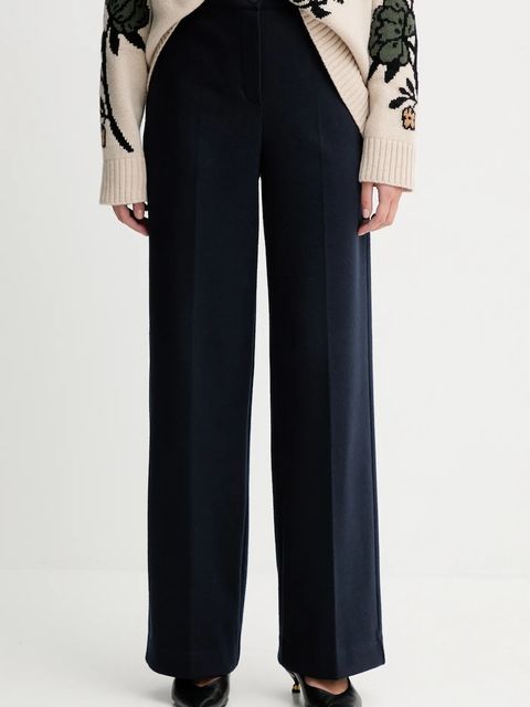 Weekend Max Mara spodnie ZELOTA damskie kolor granatowy szerokie high waist 2525786012600 - zdjęcie produktu nr 1
