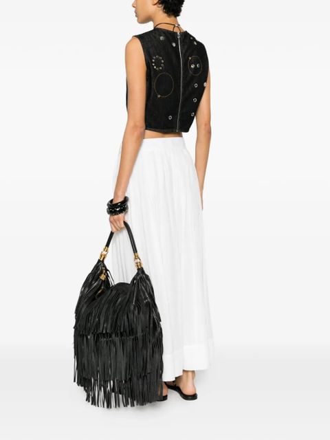 Chloé fringe-detailed leather shoulder bag - Black - zdjęcie produktu nr 2