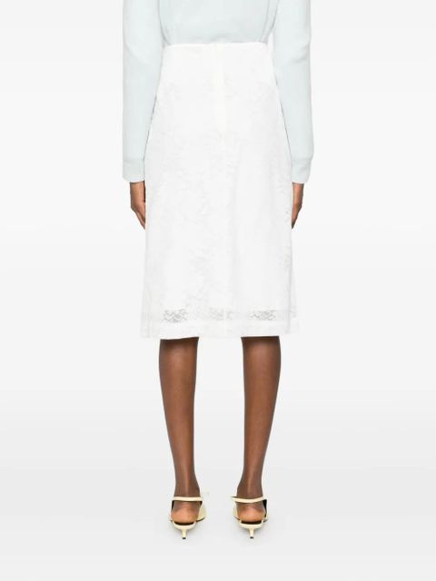 SHUSHU/TONG floral-lace midi skirt - White