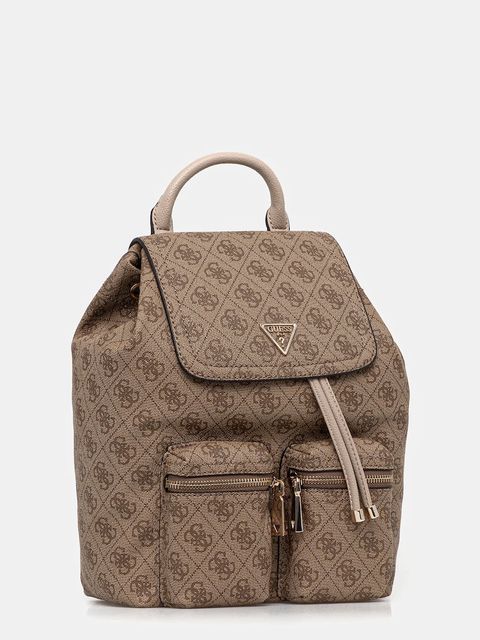 Guess plecak MANHATTAN damski kolor beżowy mały wzorzysty HWSG71 18310
