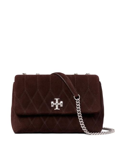 Tory Burch Kira quilt suede small convertible shoulder bag - Brown - zdjęcie produktu nr 1