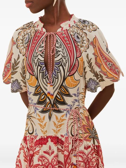 FARM Rio paisley-motif midi dress - Neutrals