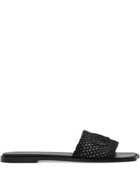 Chloé crochet-effect flat sandals - Black - zdjęcie produktu nr 1