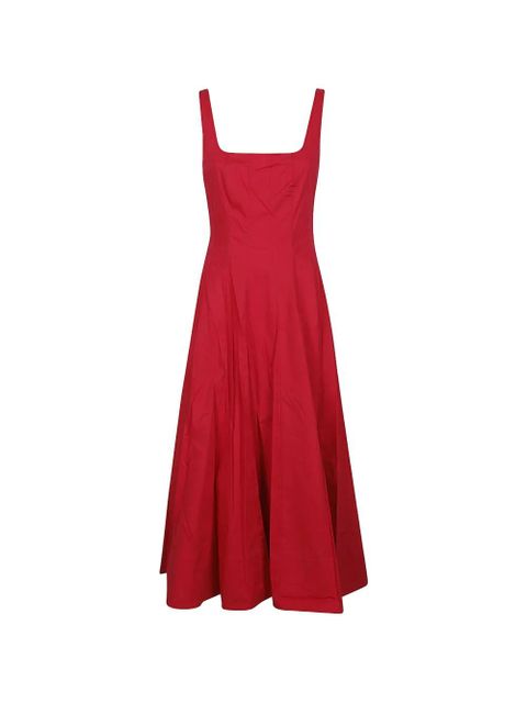 STAUD Wells midi square-neck dress - Red - zdjęcie produktu nr 1