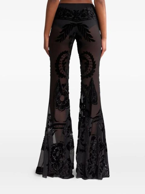 ETRO floral flared trousers - Black
